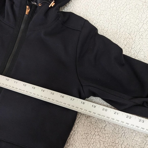 Athleta Windy Point Jacket Small Black Hoodie Full Zipper Windbreaker - Picture 7 of 15